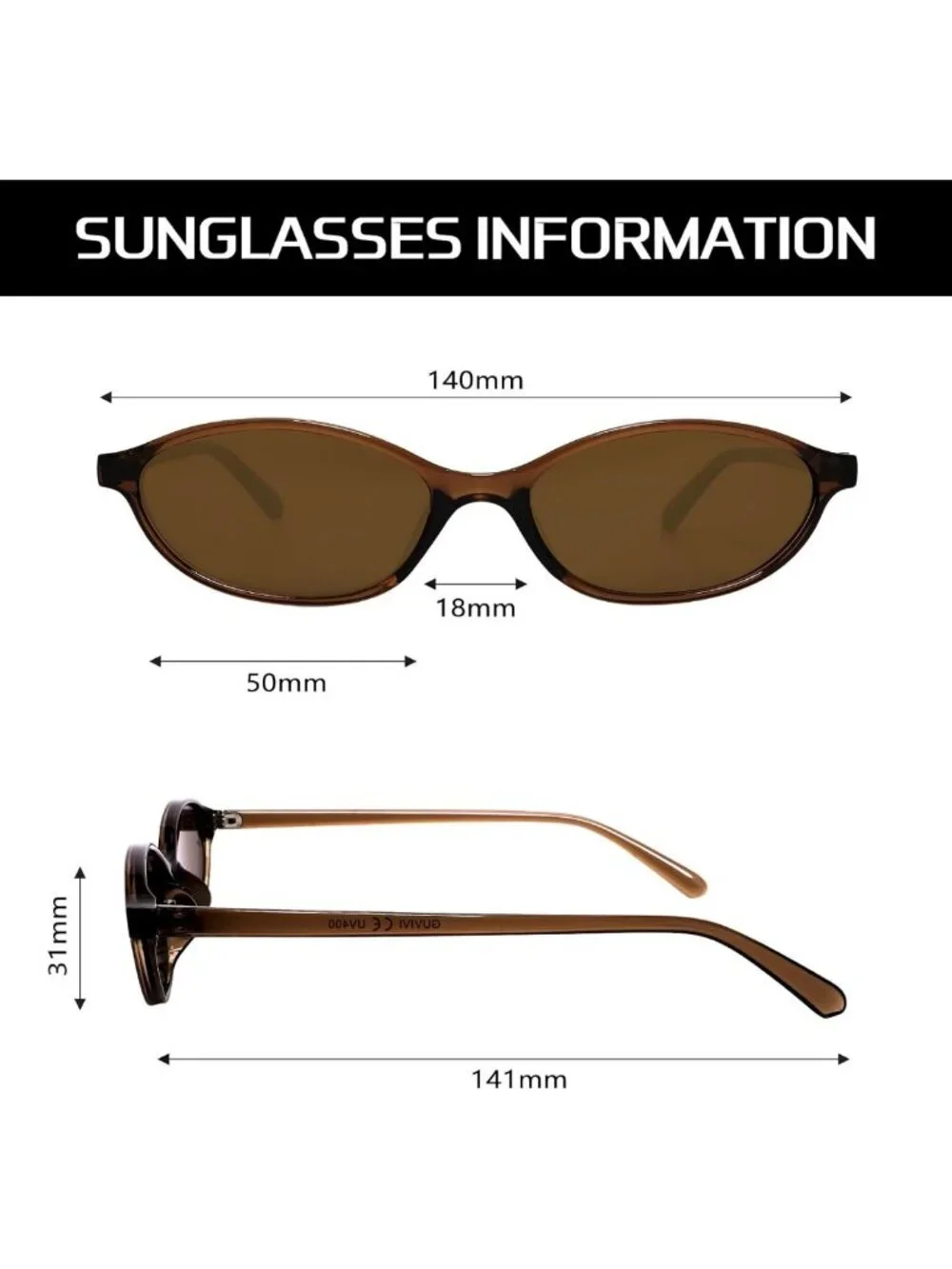Chic Retro Oval Cat Eye Sunglasses for Women - Lightweight 90s UV Protection